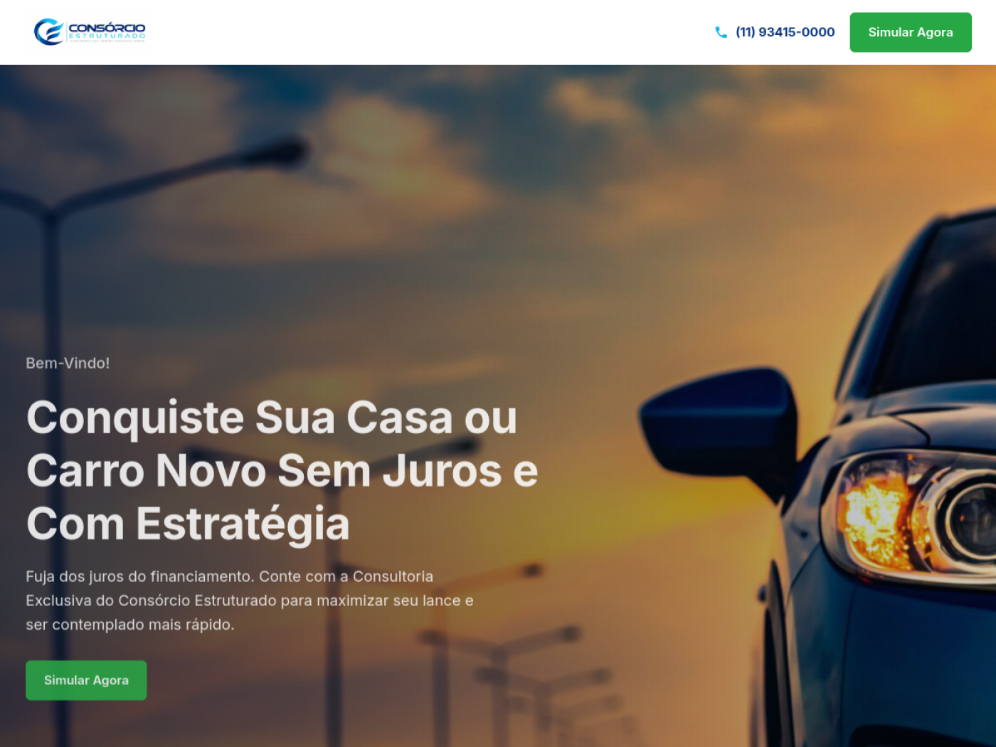 Captura do site Consórcio Estruturado